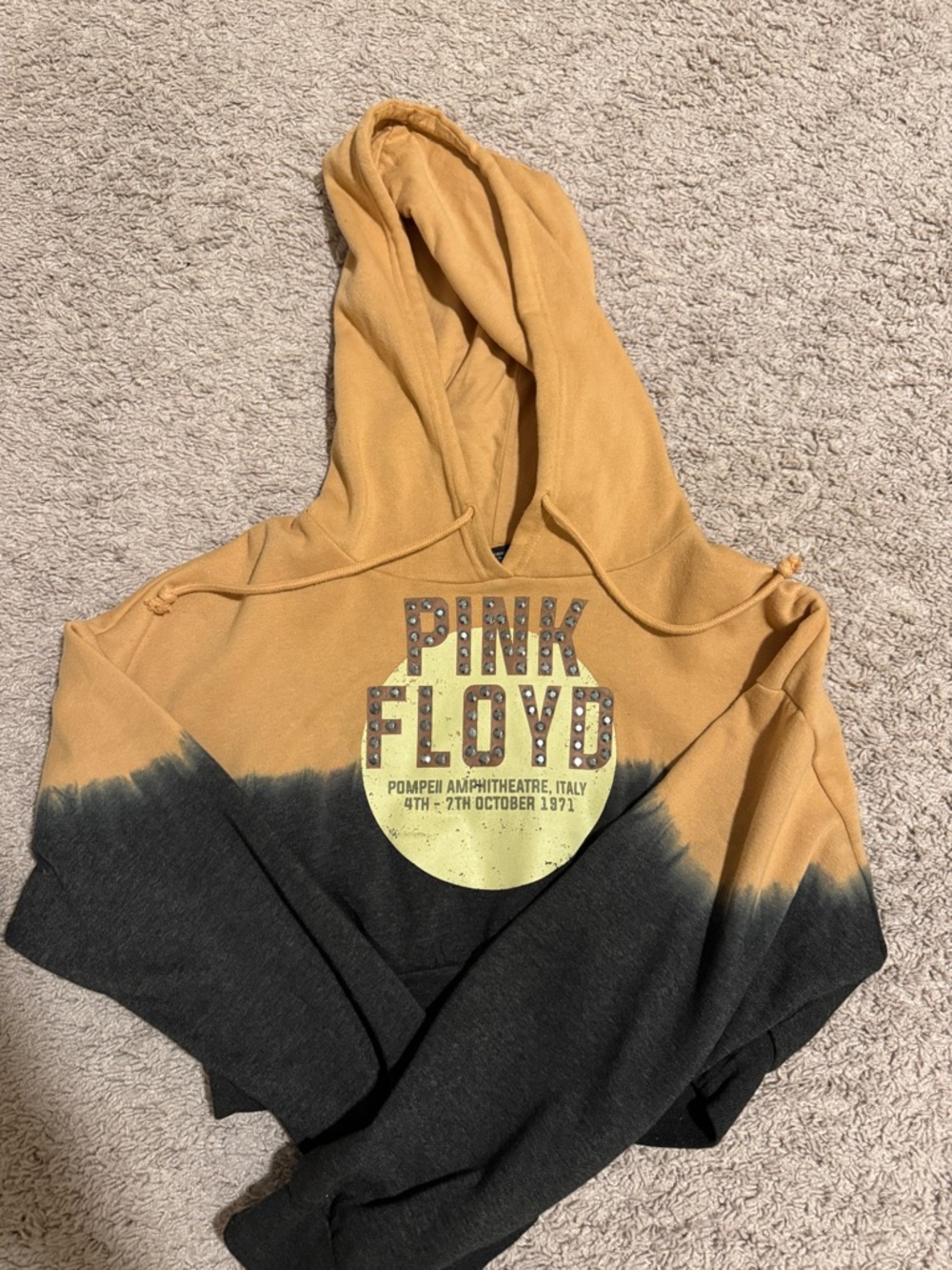 HUF Pink Floyd  Small Pullover Hoodie in Tan and Black